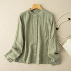 Retro Loose Cotton-linen Shirt Women